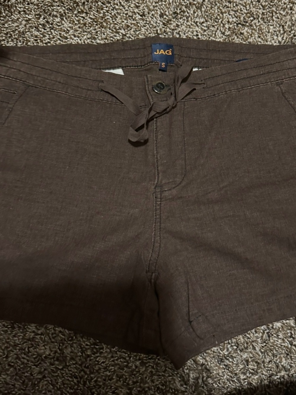 Jag Jeans Women’s Brown Linen Blend Drawstring Shorts. NEVER Worn. Size small